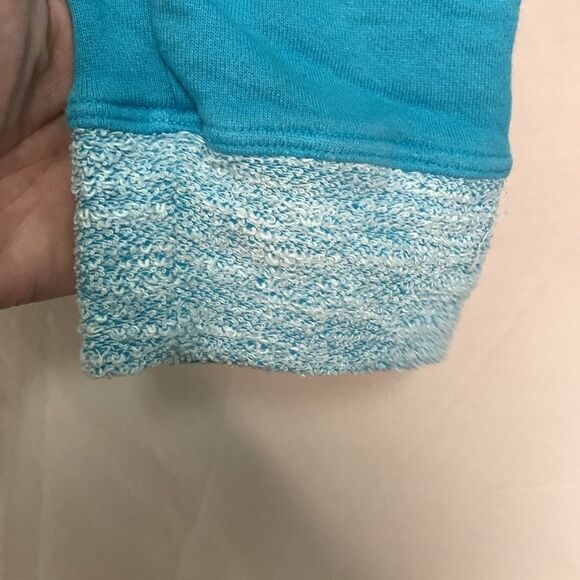 Fresh Produce Lake Michigan Graphic Turquoise Open Neck 3/4 Sleeve Sweatshirt XL - Picture 8 of 11